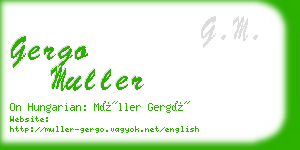 gergo muller business card